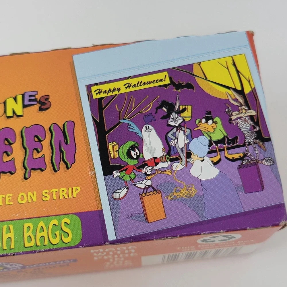 Vintage 1997 Looney Tunes 25 Halloween Zipper Sandwich Storage Bags NOS Sealed